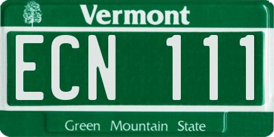 VT license plate ECN111