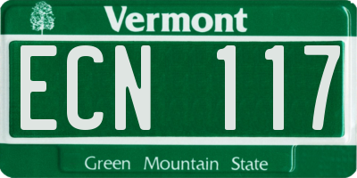 VT license plate ECN117