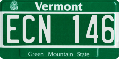 VT license plate ECN146