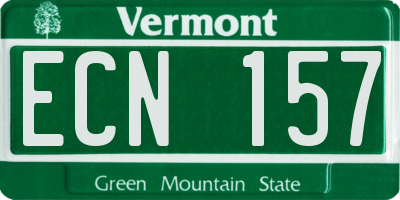 VT license plate ECN157