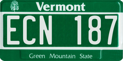 VT license plate ECN187