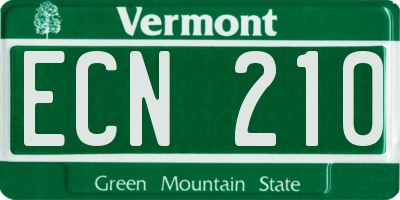 VT license plate ECN210