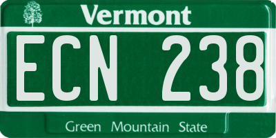 VT license plate ECN238