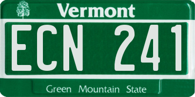 VT license plate ECN241