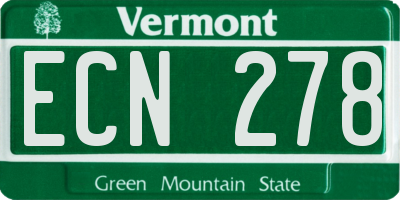 VT license plate ECN278