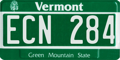 VT license plate ECN284
