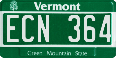 VT license plate ECN364
