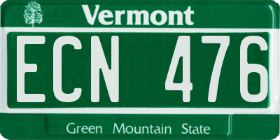 VT license plate ECN476