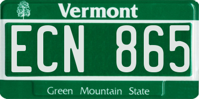 VT license plate ECN865