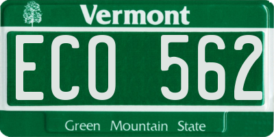 VT license plate ECO562