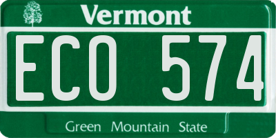 VT license plate ECO574