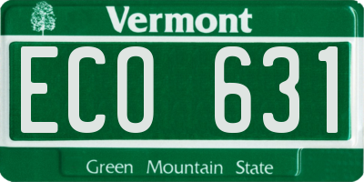 VT license plate ECO631