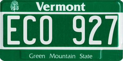 VT license plate ECO927