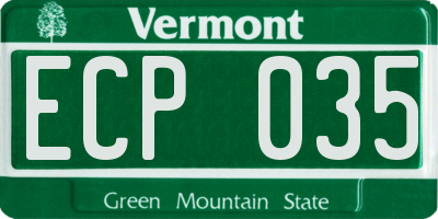 VT license plate ECP035