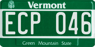 VT license plate ECP046
