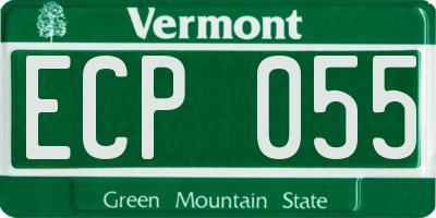 VT license plate ECP055