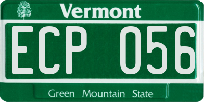 VT license plate ECP056