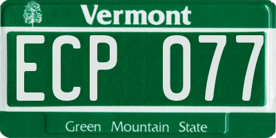 VT license plate ECP077