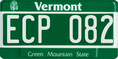 VT license plate ECP082