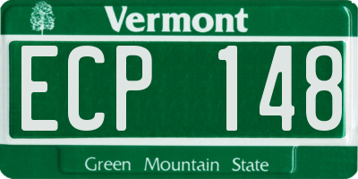 VT license plate ECP148