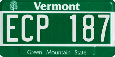 VT license plate ECP187