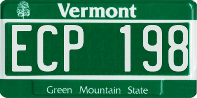 VT license plate ECP198