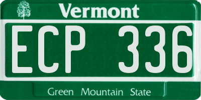 VT license plate ECP336