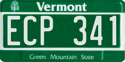 VT license plate ECP341
