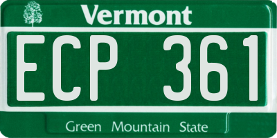 VT license plate ECP361