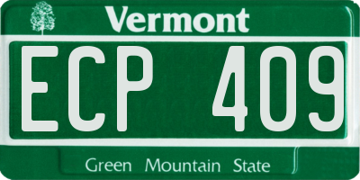 VT license plate ECP409