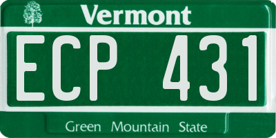 VT license plate ECP431