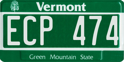 VT license plate ECP474