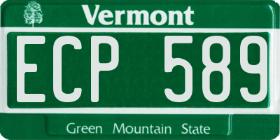 VT license plate ECP589