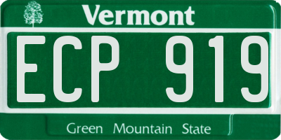 VT license plate ECP919