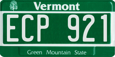 VT license plate ECP921