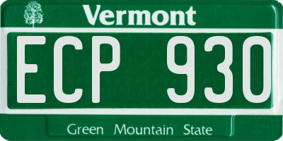 VT license plate ECP930