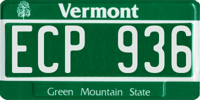 VT license plate ECP936