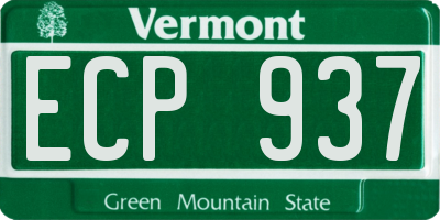 VT license plate ECP937