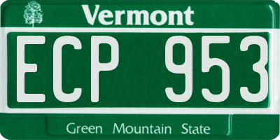 VT license plate ECP953