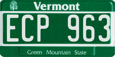 VT license plate ECP963