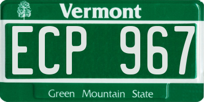 VT license plate ECP967