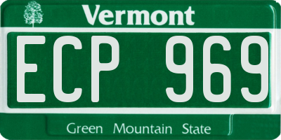 VT license plate ECP969