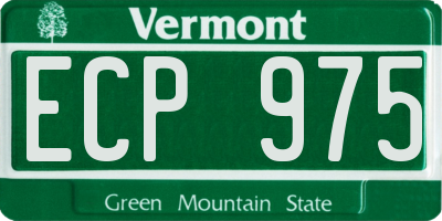 VT license plate ECP975