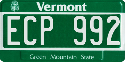 VT license plate ECP992