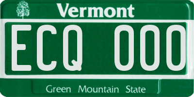VT license plate ECQ000