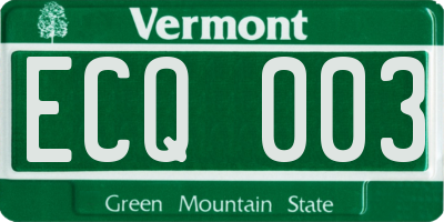 VT license plate ECQ003