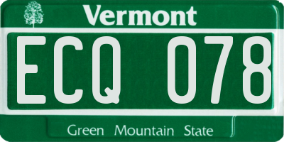 VT license plate ECQ078