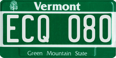 VT license plate ECQ080