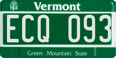 VT license plate ECQ093