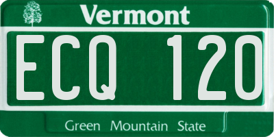VT license plate ECQ120